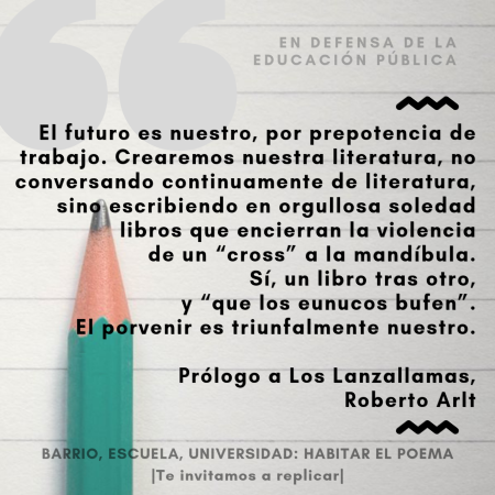 Acción poética en redes sociales, en defensa de la educación pública. Día 7